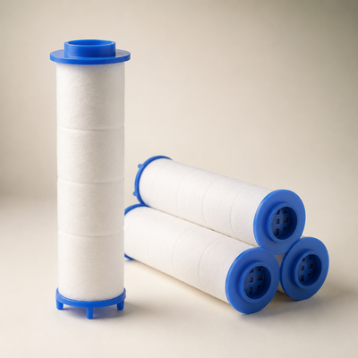 Ablu Ritual Ion Drop replacement filters - white PP-cotton cartridges with blue caps