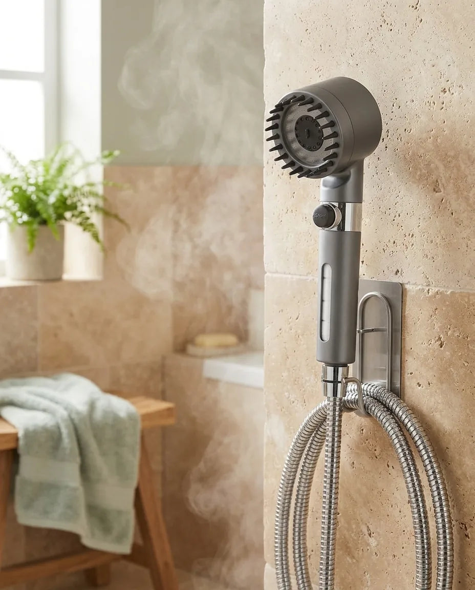 The Ion Drop mounted in a calm, light bathroom